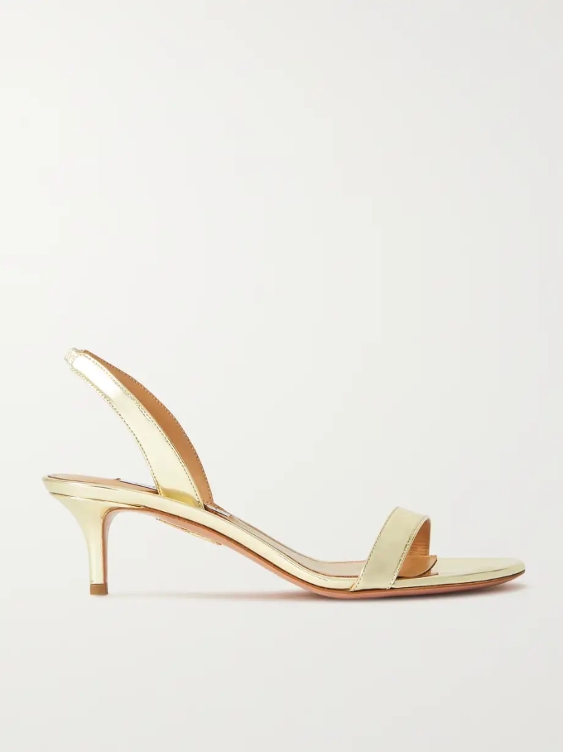 So Nude 50 metallic faux leather slingback sandals